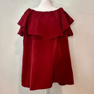 Free People MLM Label Maison Deep Wine Red Off Shoulder Mini Dress XS